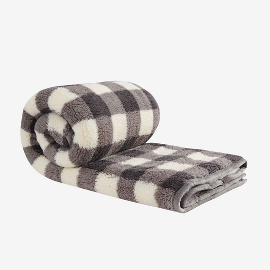 Double Sided Plaid Sherpa Blanket
